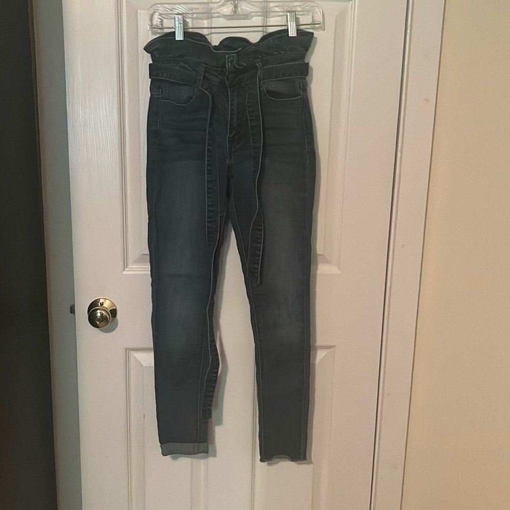 Paper bag waist jeans